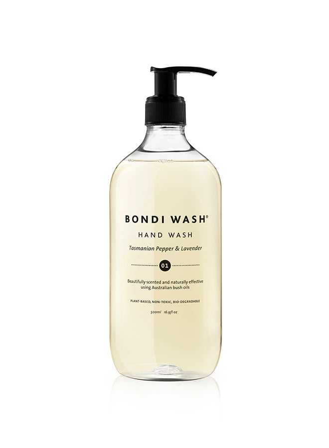 Tasmanian Pepper & Lavender Hand Wash 500ml – Natural Antibacterial Liquid Hand Soap with Essential Oils, Gentle Cleansing & Moisturizing Formula