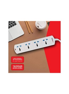 elexon Elexon (EL 2007) Universal Power Extension Cord with 4 Power Sockets 2 meter cable, 4 Way Power Strip ESMA Certified - White  - Image 5