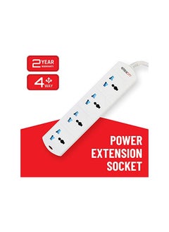 elexon Elexon (EL 2007) Universal Power Extension Cord with 4 Power Sockets 2 meter cable, 4 Way Power Strip ESMA Certified - White  - Image 3