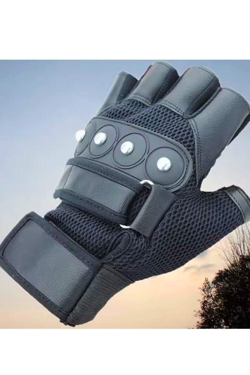 Half-finger gloves for gym and motorcycle riding 