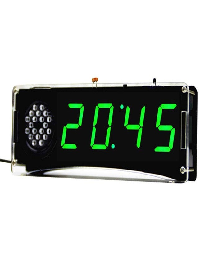 Kunhe DIY Alarm Clock Kit with 4-Digit LED and Transparent Case (Green) - Image 1