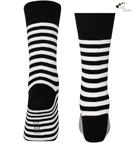 Mysocks Unisex Ankle Socks Stripe White and Black - Image 2