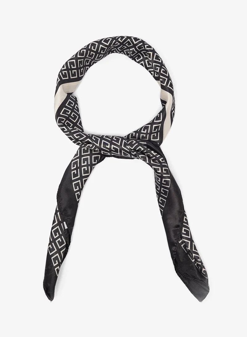 Ginger Satin Monochrome Headscarf