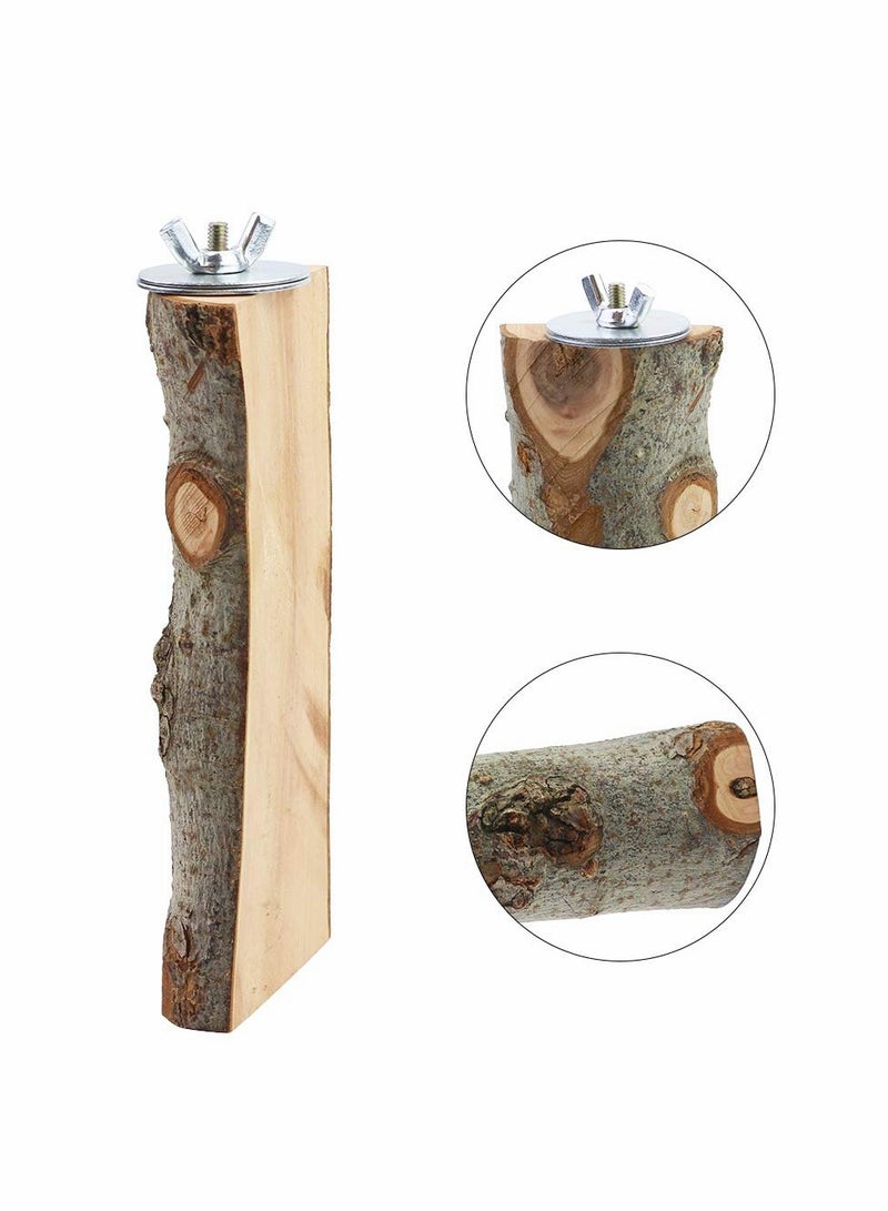 Excefore Parrot Stand Branches Fork Toys, 4 Pack Pet Bird Cage Wooden Hanging Perch Platform Hammock Swing Toy  - Image 2