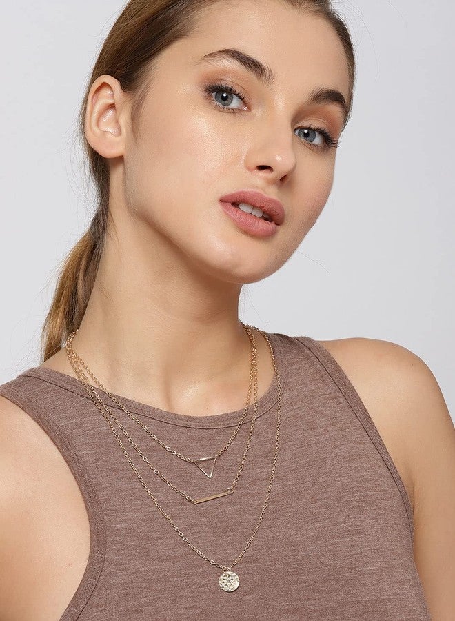 OOMPHelicious Jewellery Set of 2 Gold Multi Layered Multi Strand Star Moon Necklaces for Women & Girls - Image 5
