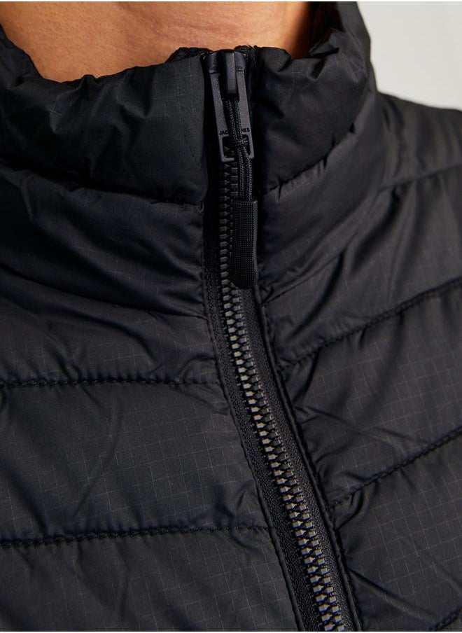 JACK & JONES - High Stand Up Collar Puffer Gilet with Storage Bag - Image 1