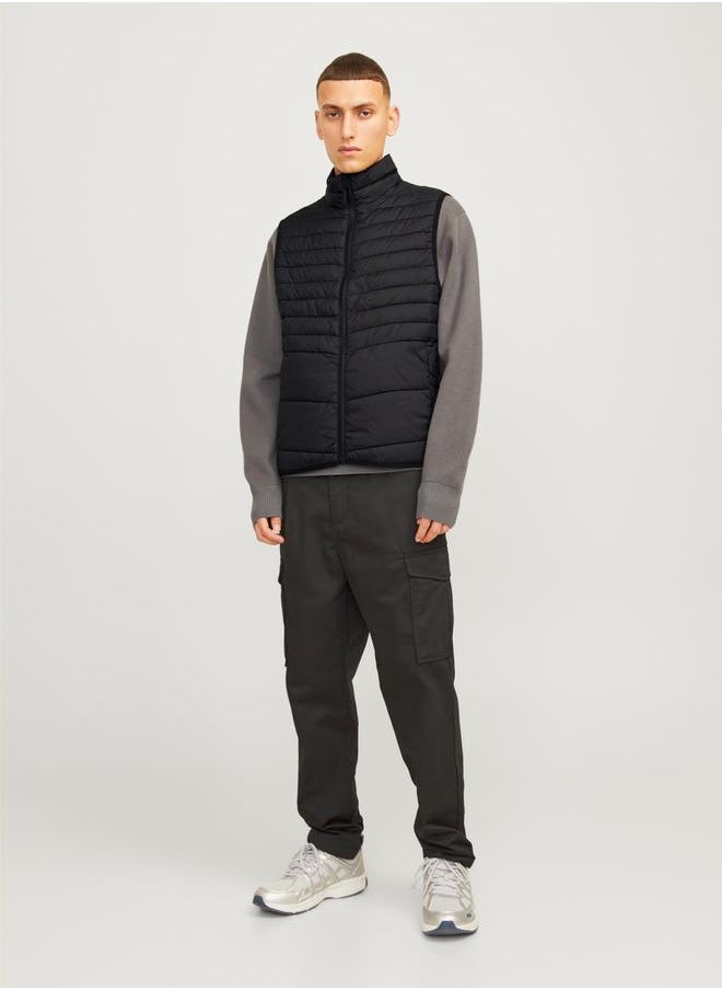 JACK & JONES - High Stand Up Collar Puffer Gilet with Storage Bag - Image 1