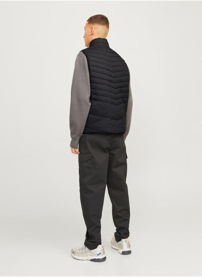 JACK & JONES - High Stand Up Collar Puffer Gilet with Storage Bag - Image 1