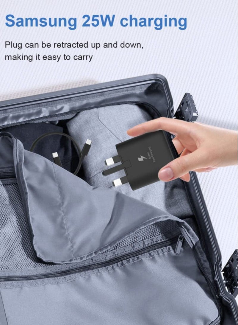 شاحن USB C بقدرة 25 واط بديل لهواتف سامسونج جالاكسي S23/S23 ألترا/S22/S22+/S21/S21 FE/A73/A23/A33/A53/Z فليب 4/Z فولد 4، شاحن سريع جداً من نوع C PD3.0 و PPS مع كابل شحن بطول 1 متر - Image 5