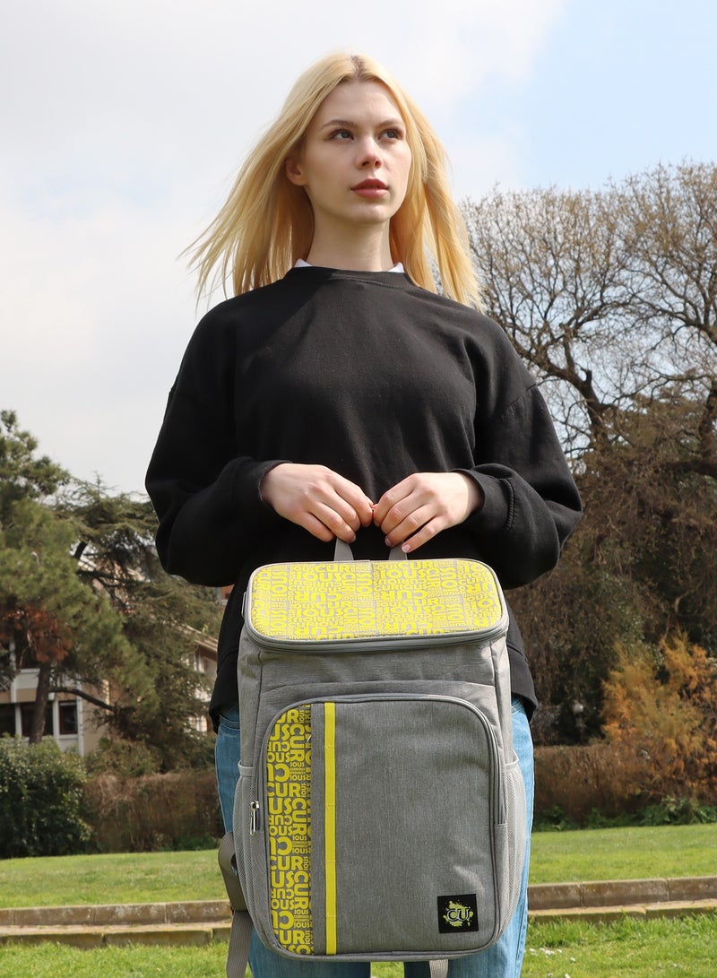 بيج ديزاين حقيبة ظهر معزولة Biggdesign Moods Up Curious، حقيبة غداء معزولة مقاومة للماء والتسرب للرجال والنساء، حقائب تبريد للنزهات، للمكتب، التخييم، الشاطئ، المدرسة، سعة 19.1 لتر. - Image 4