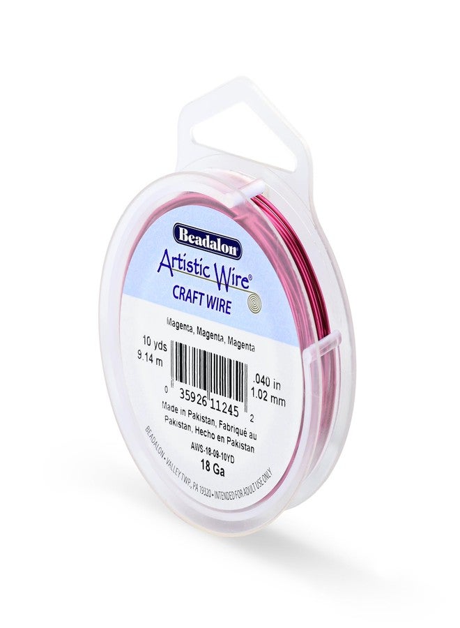 Artistic Wire, 18 Gauge Tarnish Resistant Colored Copper Craft Wire, Magenta, 10 yd - Image 1