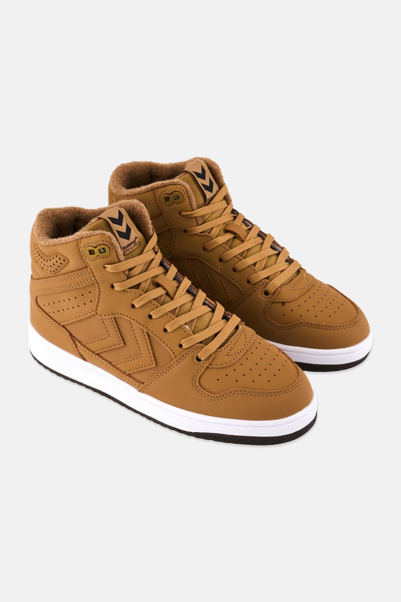 Hummel حذاء رياضي شتوي للرجال ST Power Play Mid، بني - Image 1