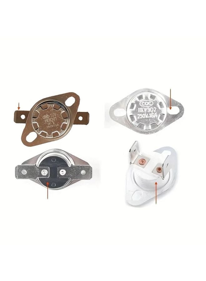 قطعتان من المفتاح الحراري ذو إعادة الضبط التلقائي، ترموستات حماية من ارتفاع الحرارة من 30°C إلى 300°C - Image 5