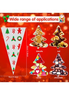 120Pcs Christmas Candy Bags, Christmas Cellophane Snack Bags Clear Cone Cookie Treat Bags With Twist Ties For Bakery Biscuit Chocolate Snacks Christmas Party Favors Supplies Homemade Craft - pzsku/Z3DE0DBAC7FF9B72835D8Z/45/_/1735214687/95553751-6080-475b-b598-a1fcbc470565