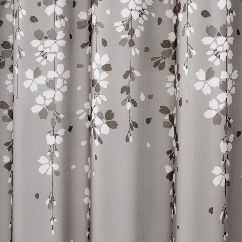 Lush Decor Weeping Flower Shower Curtain 72"W x 72"L Gray - Fabric Shower Curtains for Bathroom - Floral Bathroom Curtain - Cottage Core Decor - Image 3