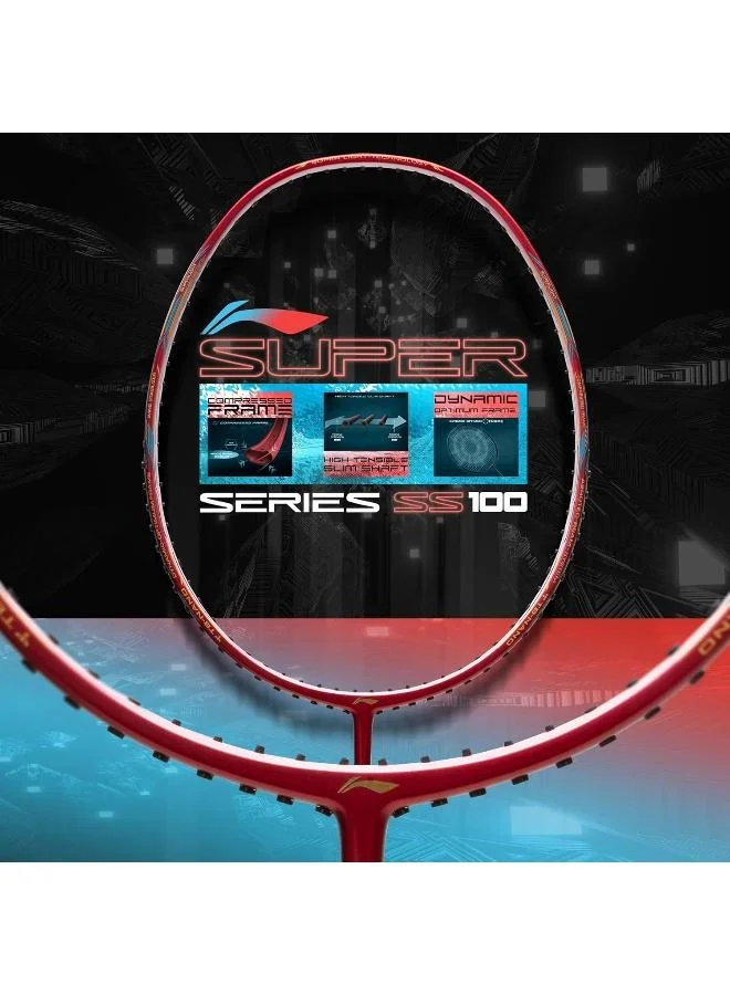 Li-ning  Li-Ning Super Series SS100 Carbon Graphite Badminton Strung Racket With Full Racket Cover  | Best Price UAE