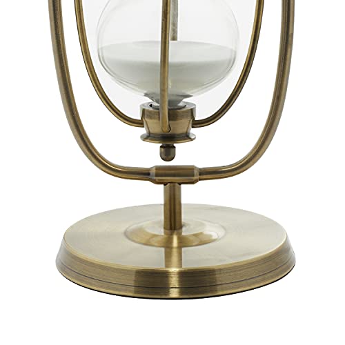 Deco 79 Glass Timer with Rotating Stand, 13" x 6" x 6", Brass - Image 4