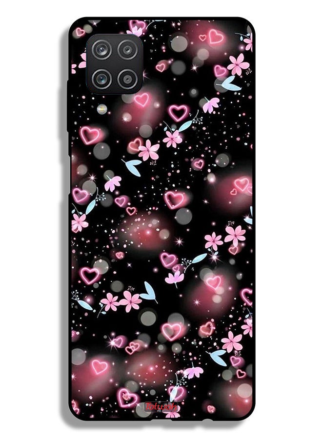 Tolwak Samsung Galaxy A12 Protective Case Cover Small Hearts And Flowers - Image 1
