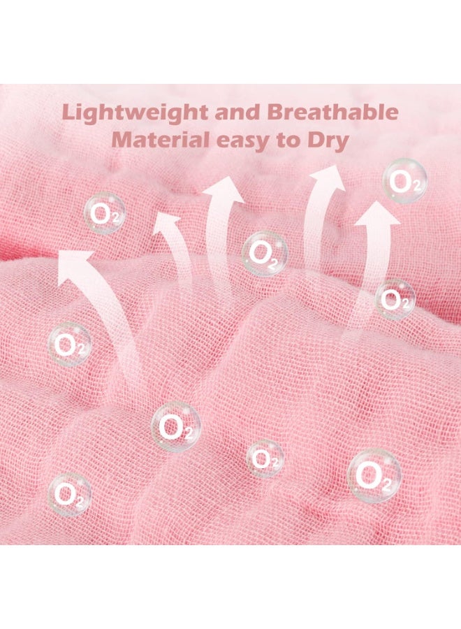 Maliton Maliton Muslin Burp Cloths for Baby Girl 6 Pack Large 20''x10'' 100% Cotton Burp Rags Absorbent and Soft 6 Layers Baby Burp Cloths Newborn Girl Essentials(Pink, Pack of 6) - Image 3