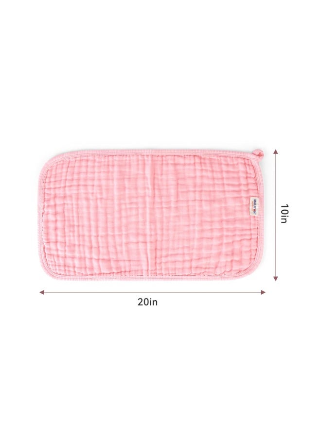 Maliton Maliton Muslin Burp Cloths for Baby Girl 6 Pack Large 20''x10'' 100% Cotton Burp Rags Absorbent and Soft 6 Layers Baby Burp Cloths Newborn Girl Essentials(Pink, Pack of 6) - Image 2