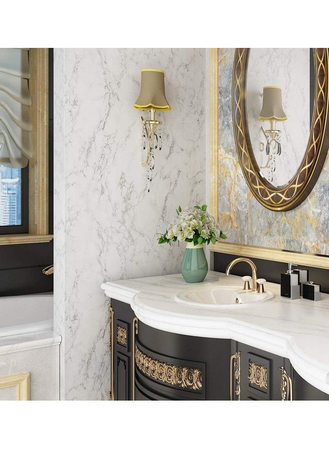 صن بيرد ورق جدران من الخشب الحبيبي قابل للتقشير واللصق ورق اتصال رخامي لأسطح العمل غشاء ذاتي اللصق مقاوم للماء للأثاث (رخام أبيض غير لامع مقاس 12 × 48 بوصة) - Image 5