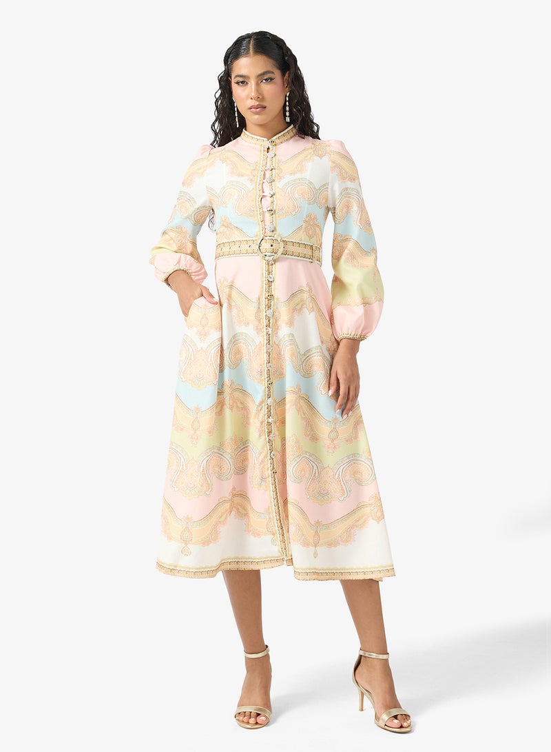 خزانة فستان بطبعة تجريدية - Image 4