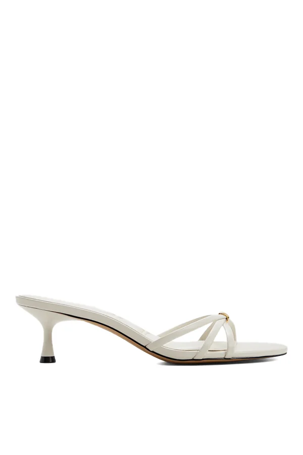 Madalyn Ladies White Heeled Sandals