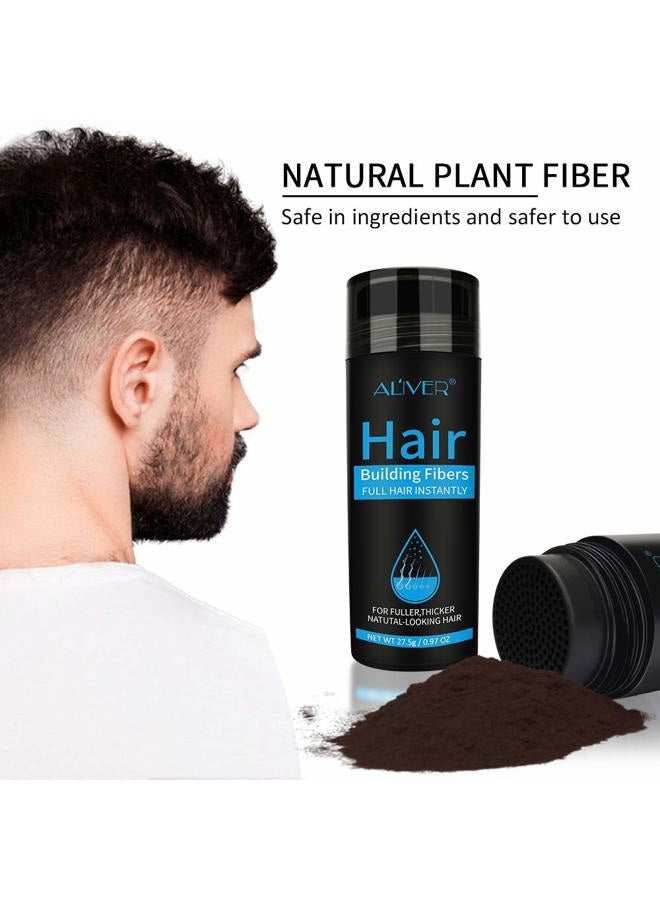 Aliver Hair Fibers for Thinning Hair Medium Brown - Undetectable Natural Formula - Thicker Fuller Hair in 15 Seconds - Conceals Hair Loss & Look Younger - Designed for Men & Women,0.97Oz - Image 5