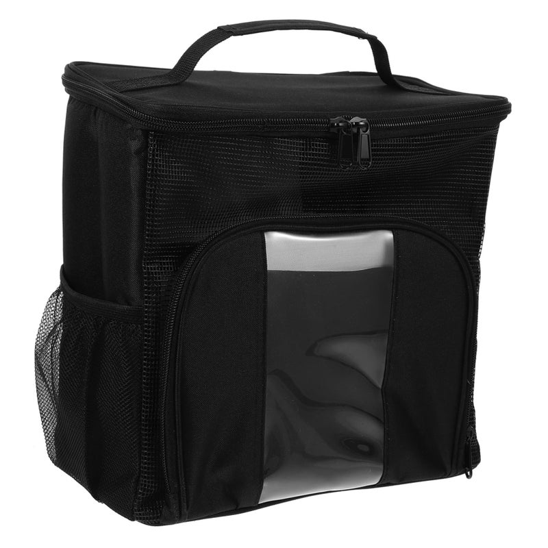 Black Hanging Travel Toiletry Bag Organizer Foldable Wash Bag with Handle for Men - Image 2