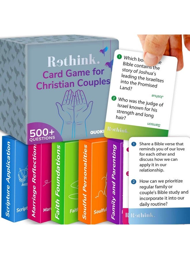 QUOKKA Rethink Conversation Cards Game - Christian Couples Edition | Premium Version | Religious Gift | Relationship Connection - Great Board Game for Married Husband & Wife - Image 1