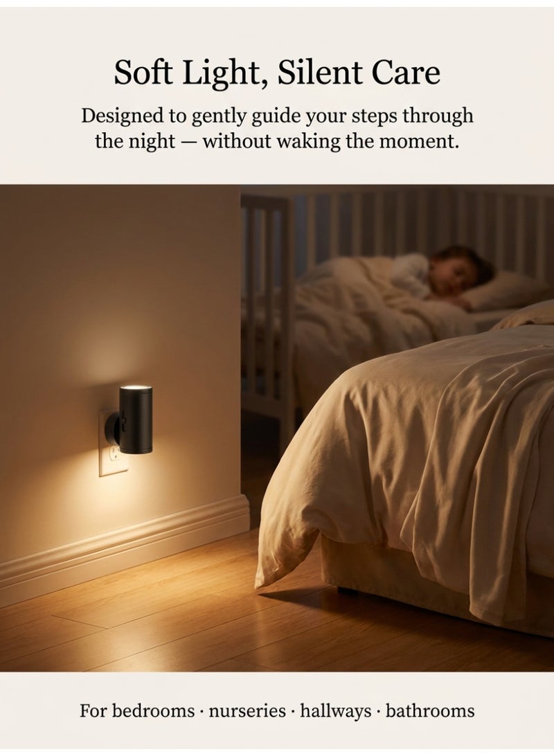 2 Pack LED Plug in Night Light with Remote Control, Smart Light Sensor Dimmable Night Lamp 5-300LM, 3000K/4000K/6000K Adjustable Brightness for Bedroom Bathroom Hallway Stairway Nursery - Image 3