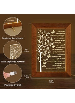 Fabuday Sympathy Gift LED Lighted Acrylic Plaque Frame - Light up Memorial Picture Frame for Loss of Loved One, Memory Shadow Box with Light, Bereavement Condolences Grief Remembrance Funeral Butterfly  - Image 5