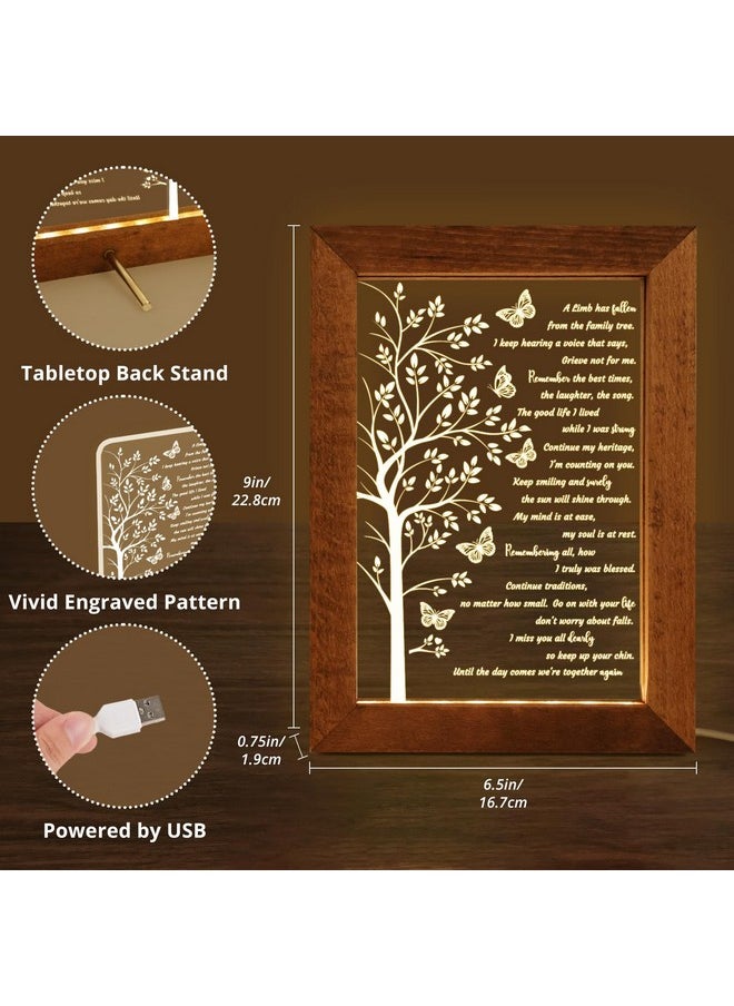 Fabuday Sympathy Gift LED Lighted Acrylic Plaque Frame - Light up Memorial Picture Frame for Loss of Loved One, Memory Shadow Box with Light, Bereavement Condolences Grief Remembrance Funeral Butterfly  - Image 5