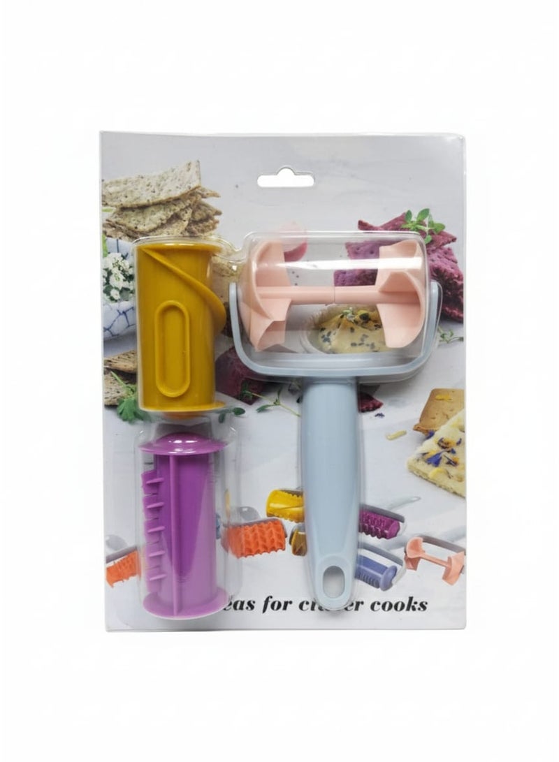 AKDC 3 piece cookie cutter set inlcudes Multi-shape cookie/cheese slicer with ergonomic handle, Cylindrical cutter with comfortable grip, Rectangular cutter for precise portions - Image 1