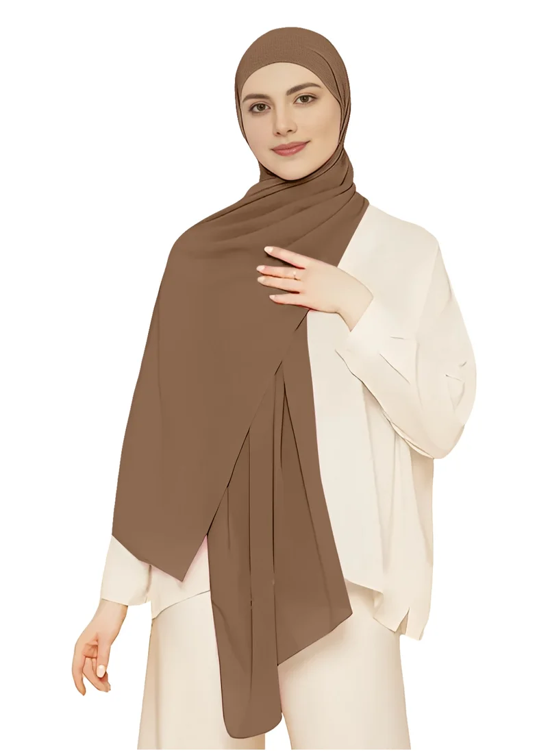 النخبة Chiffon Dark Brown color Hijab-H11