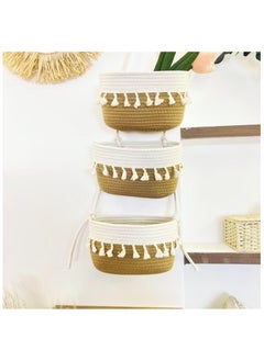Generic Hanging Basket, 3-tier Wall Mount Hanging Organizer, Hanging Kitchen Baskets, Decorative Hanging Storage Basket for Living Room, Bathroom, Kitchen and Bedroom  - Image 3