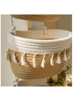 Generic Hanging Basket, 3-tier Wall Mount Hanging Organizer, Hanging Kitchen Baskets, Decorative Hanging Storage Basket for Living Room, Bathroom, Kitchen and Bedroom  - Image 4