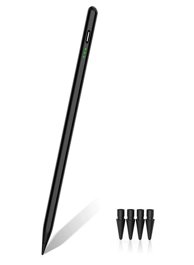 MYSTILUCK Black Stylus Pen for Apple iPad 2018-2025, (2X Faster Charge), Pixel Precision, Active Pencil Compatible with iPad 10/9/8/7/6th Gen, Pro 12.9"/11"/M4, Air 3/4/5/M2/M3, Mini 5/6/7th - Image 1