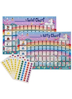 Unicorn Potty Training Reward Chart And Toilet Training Reward Chart For Boys And Girls Toddlers Twin Pack With 225 Star Stickers Included - pzsku/Z3DE17BC55FB88C4A34EAZ/45/_/1735214320/d73e11e2-8dff-4b48-8346-42cd844b3662