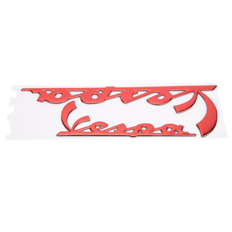 VESPA Motorcycle Sticker 3D Emblem Badge Decal - Flexible Plastic Wear Resistant Design for Vespa GTS300 LX125 LX150 Red - Image 1