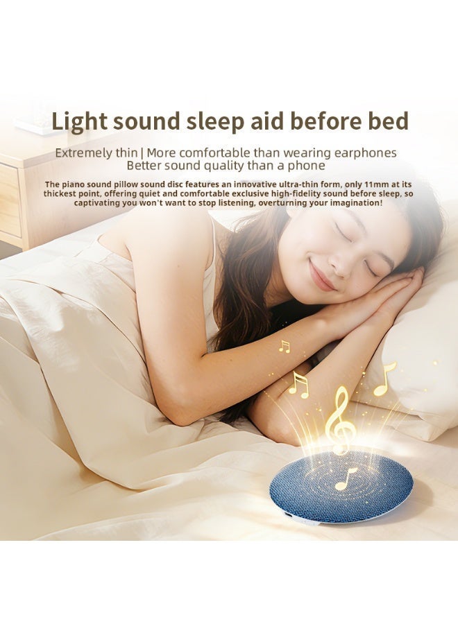 caijin Ultra-thin Sleep Speaker – Bluetooth Sleep Speaker – Mini Bluetooth speaker with sleep-aiding white noise, TF card slot, high-fidelity sound quality, bedside music player, no headphones required, suitable for side sleepers, black - Image 2