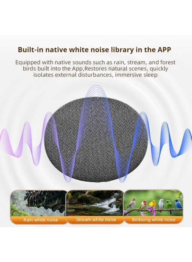 caijin Ultra-thin Sleep Speaker – Bluetooth Sleep Speaker – Mini Bluetooth speaker with sleep-aiding white noise, TF card slot, high-fidelity sound quality, bedside music player, no headphones required, suitable for side sleepers, black - Image 3