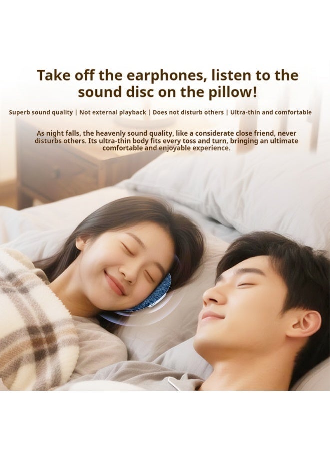 caijin Ultra-thin Sleep Speaker – Bluetooth Sleep Speaker – Mini Bluetooth speaker with sleep-aiding white noise, TF card slot, high-fidelity sound quality, bedside music player, no headphones required, suitable for side sleepers, black - Image 4