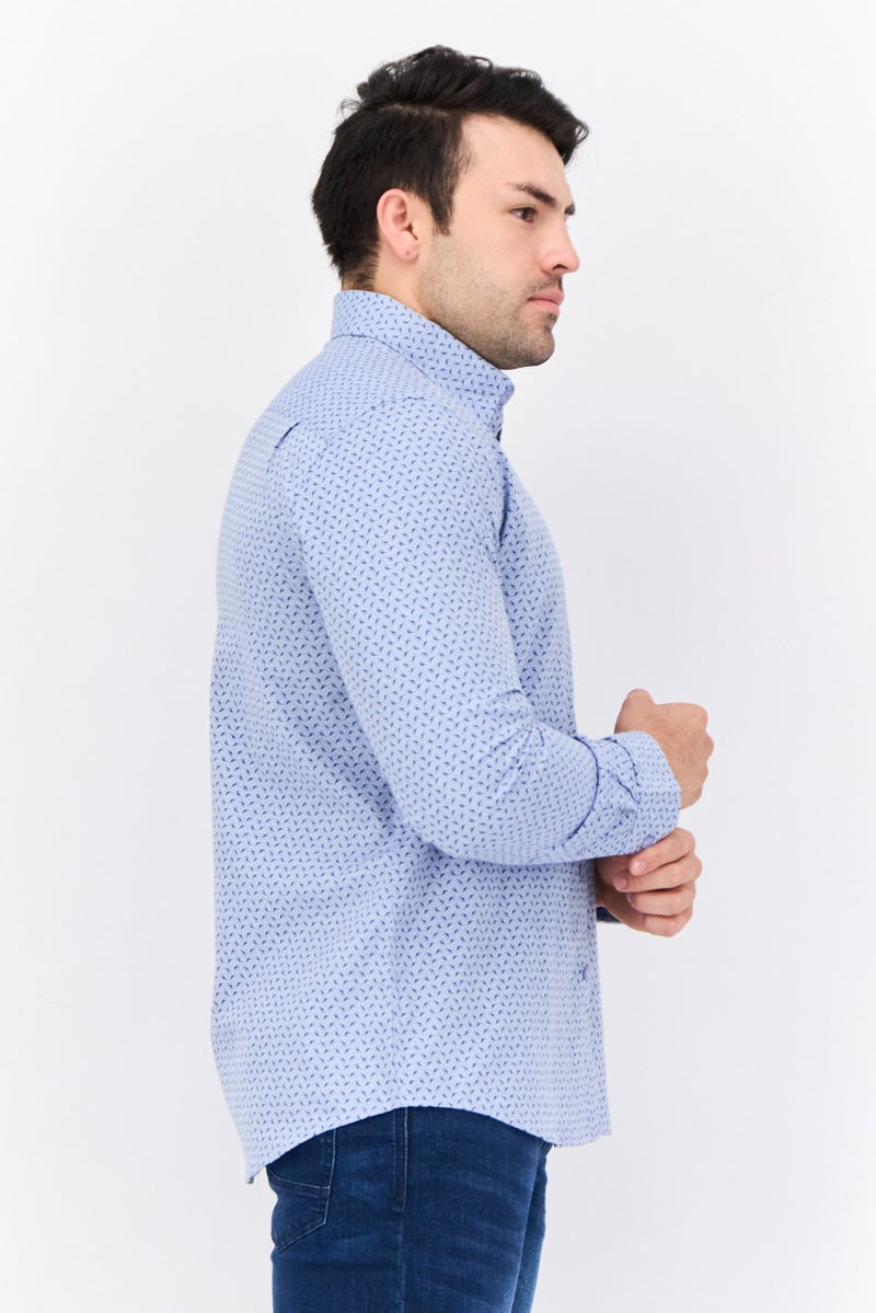 Peter Werth Men Regular Fit Long Sleeves Allover Print Casual Shirt, Multicolor - Image 3