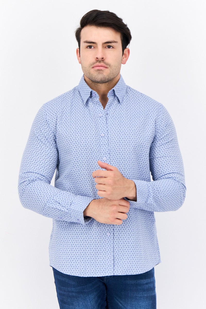 Peter Werth Men Regular Fit Long Sleeves Allover Print Casual Shirt, Multicolor - Image 1