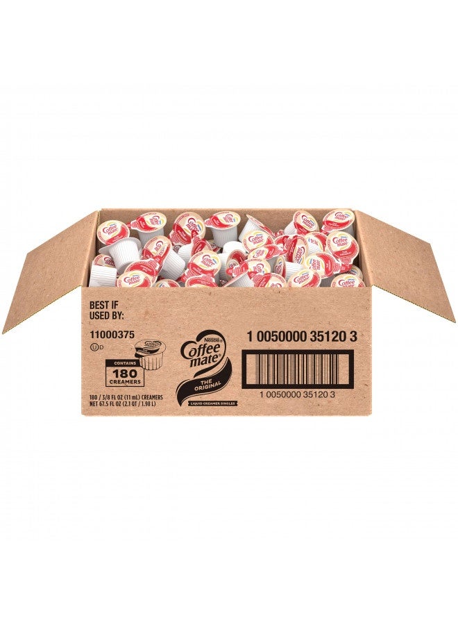 Nestle Coffee mate Nestle Coffee Mate Coffee Creamer, Original, Liquid Creamer Singles, Non Dairy, No Refrigeration, Box Of 180 - Image 1
