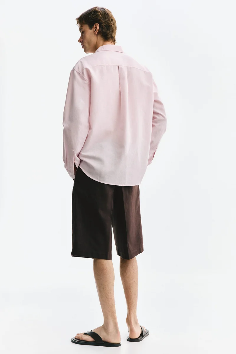 H&M  Relaxed Fit Linen-blend shirt for Men | Best Price UAE