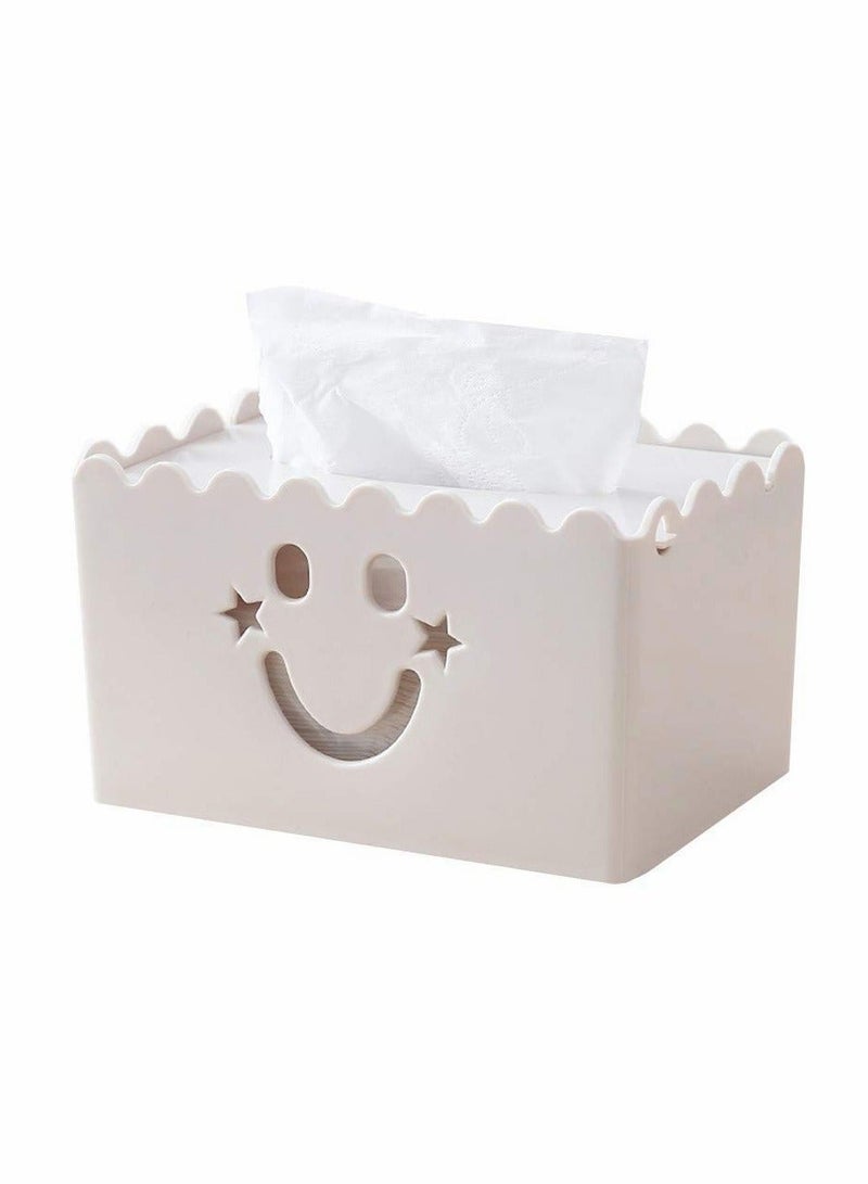 Y&D Tissue Box Covers Holder For Home Cube Boxes Rectangle Beige  - Image 1