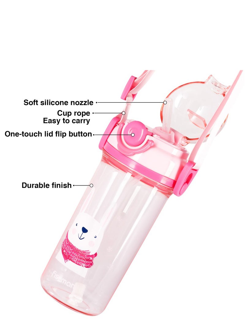 Fissman Water Bottle For Kids BPA Free Non-Toxic, Plastic 460ml  - Image 3