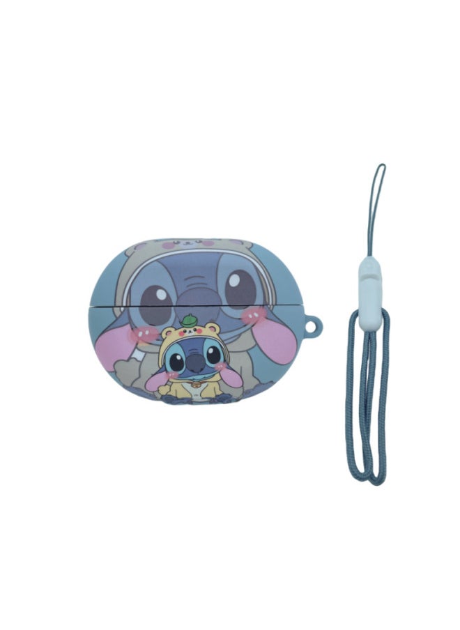 Generic - For HuaweiFreebuds Pro3/2 Wireless Bluetooth Headset Cartoon Creative Se3/4i/5i/Pro Soft-Color:Soft Case + Lanyard-blue Stitch-Model:Universal For HuaweiFreebuds Pro3/pro4 (protective Case) - Image 1